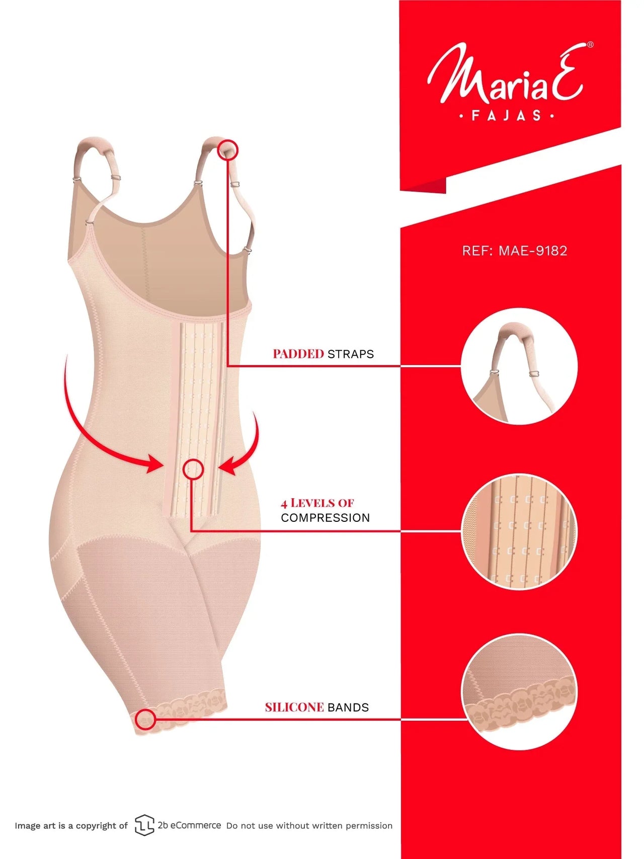 Post OP & Postpartum Butt Lifter with Shoulder Pads - Ref MRE 9182