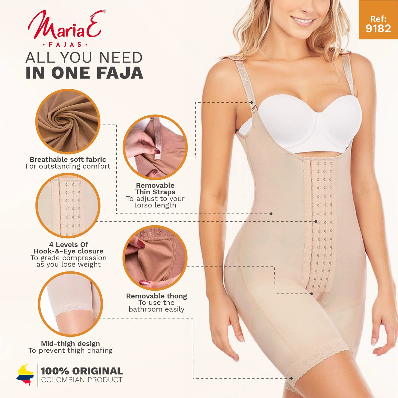 Post OP & Postpartum Butt Lifter with Shoulder Pads - Ref MRE 9182