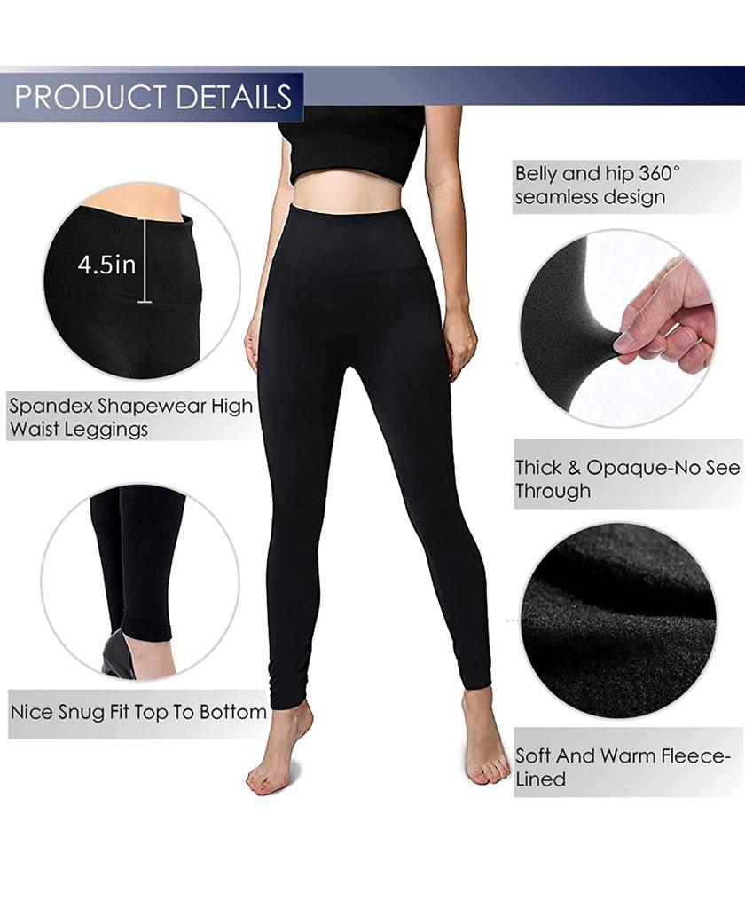 Women's Fleece Leggings High Waist Stretchy Warm - One Size