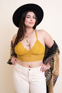 Thumbnail for Ribbed Lace Boho Racerback Bralette