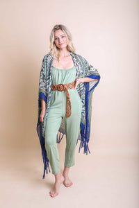Thumbnail for Boho Diamond Tassel Kimono