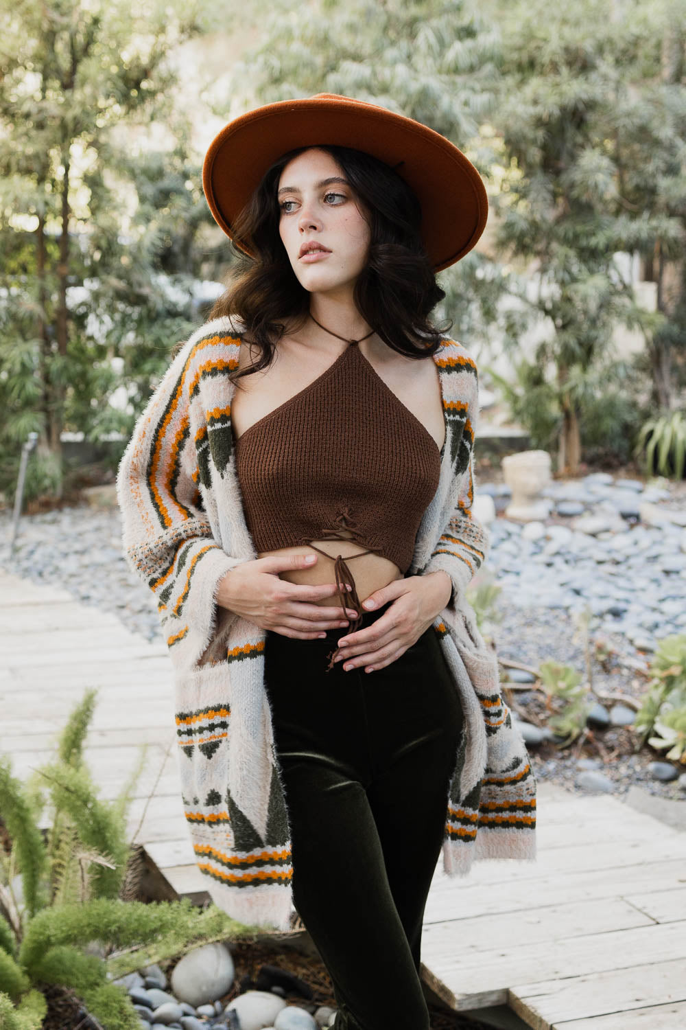 Dreams Faux Hair Pocket Aztec Ruana