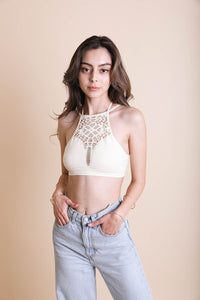 Thumbnail for Floral Cutout Seamless High Neck