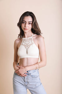 Thumbnail for Floral Cutout Seamless High Neck