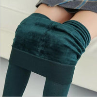 Thumbnail for Women's Fleece Leggings High Waist Stretchy Warm - One Size