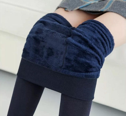 Women's Fleece Leggings High Waist Stretchy Warm - One Size