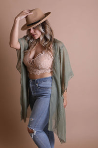 Thumbnail for Plus Crochet Lace Longline Bralette