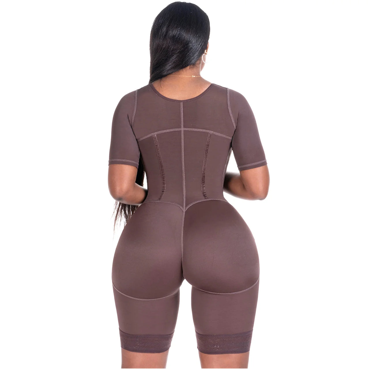 Compression Bodysuit with Sleeves & Built in Bra - BS  938BF