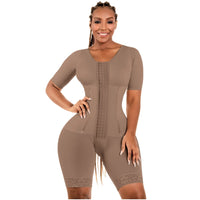 Thumbnail for Compression Bodysuit with Sleeves & Built in Bra - BS  938BF