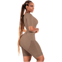 Thumbnail for Compression Bodysuit with Sleeves & Built in Bra - BS  938BF