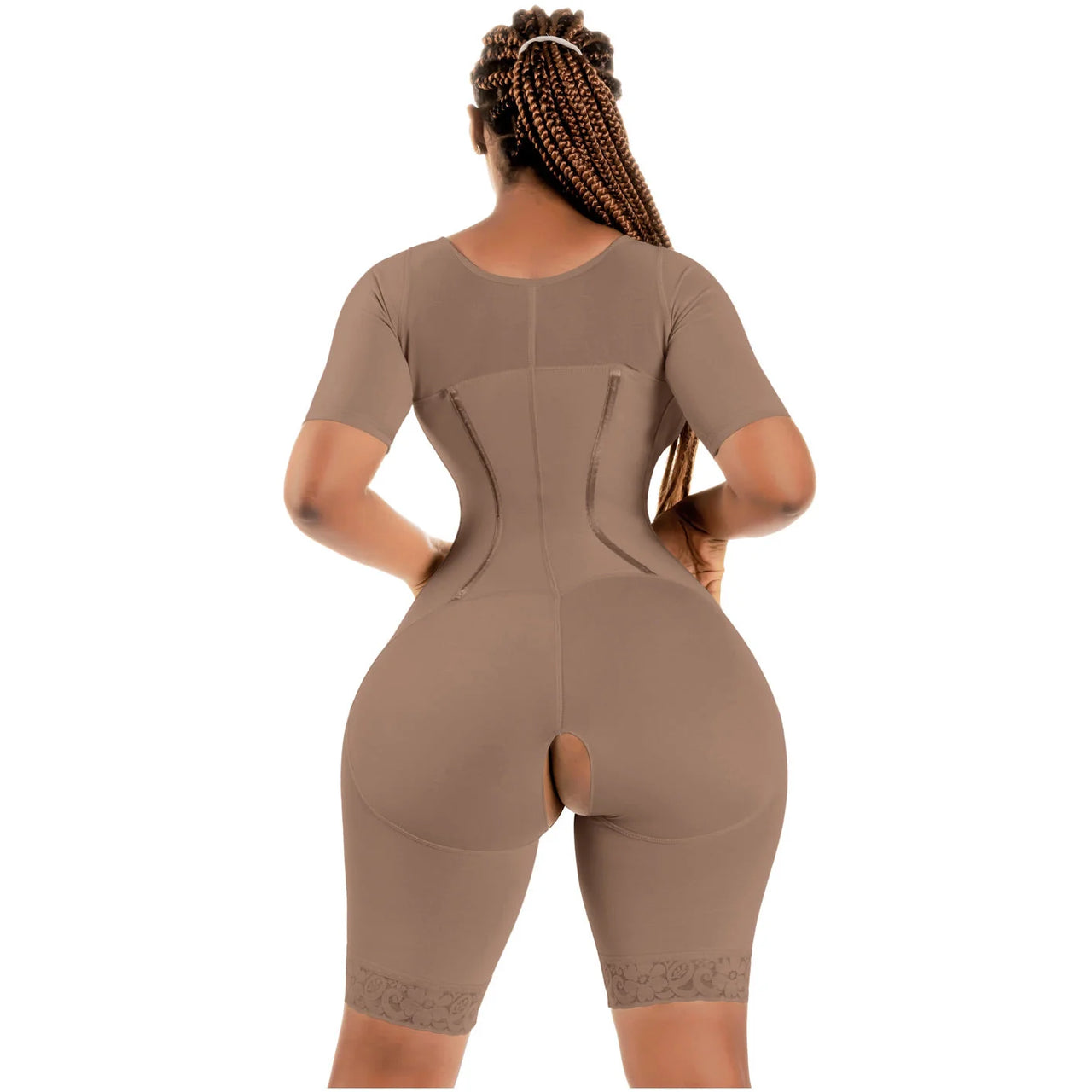 Compression Bodysuit with Sleeves & Built in Bra - BS  938BF