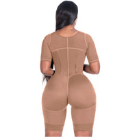 Thumbnail for Compression Bodysuit with Sleeves & Built in Bra - BS  938BF