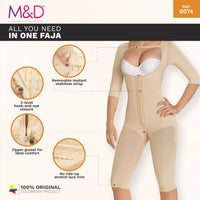 Thumbnail for Post-Surgery Full Bodysuit Open Bust with Bra Straps - MYD 0074