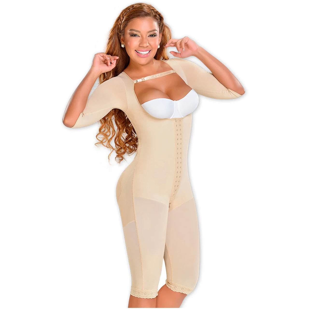 Post-Surgery Full Bodysuit Open Bust with Bra Straps - MYD 0074