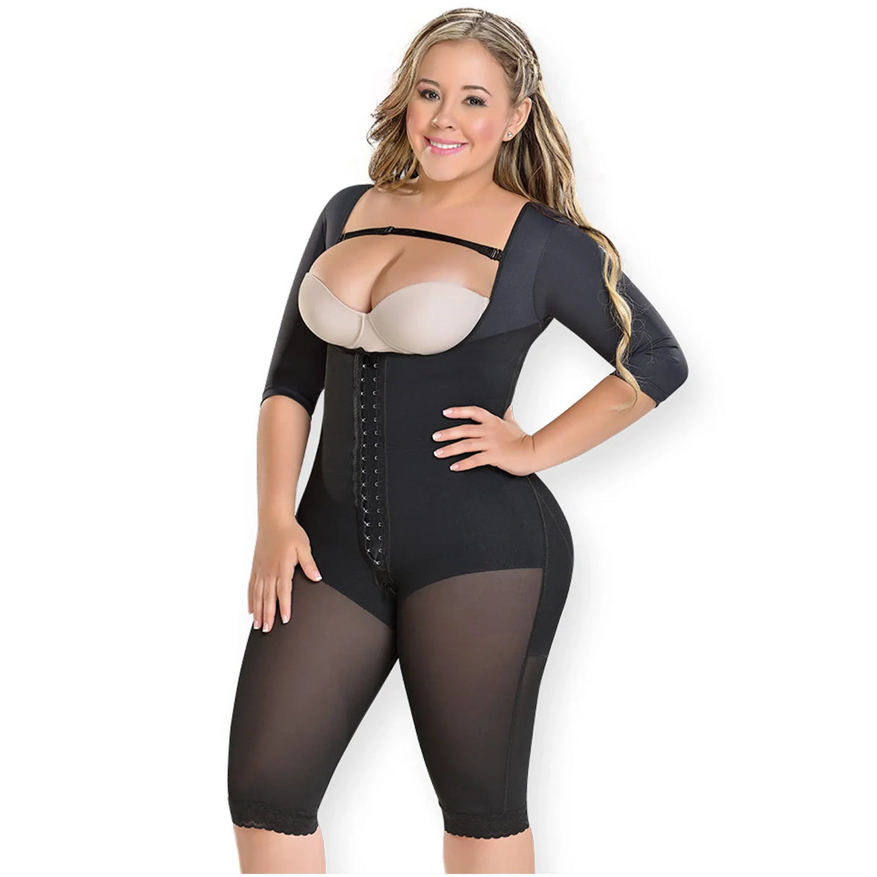 Post-Surgery Full Bodysuit Open Bust with Bra Straps - MYD 0074