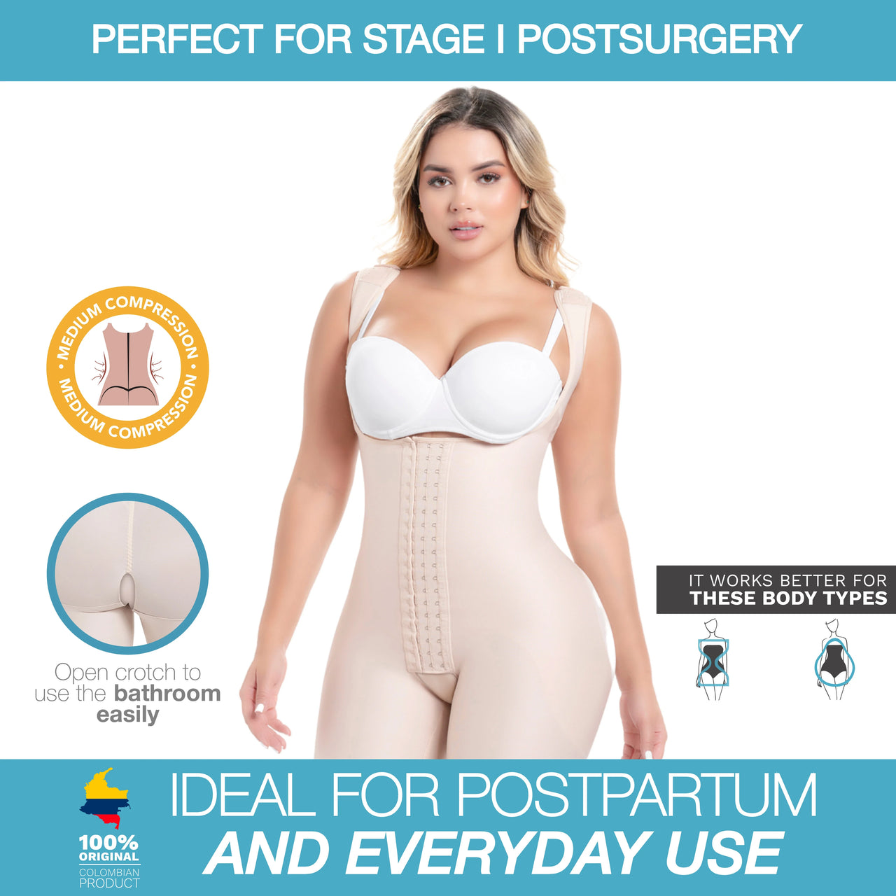 Stage 1 Post Surgery BBL - Lipo 360 Bodysuit - Sonryse M215BF