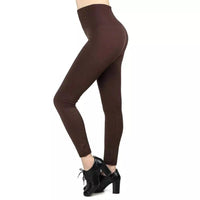 Thumbnail for Warm High Rise Stretchy Fleece Leggings - ONE SIZE