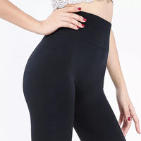 Thumbnail for Warm High Rise Stretchy Fleece Leggings - ONE SIZE