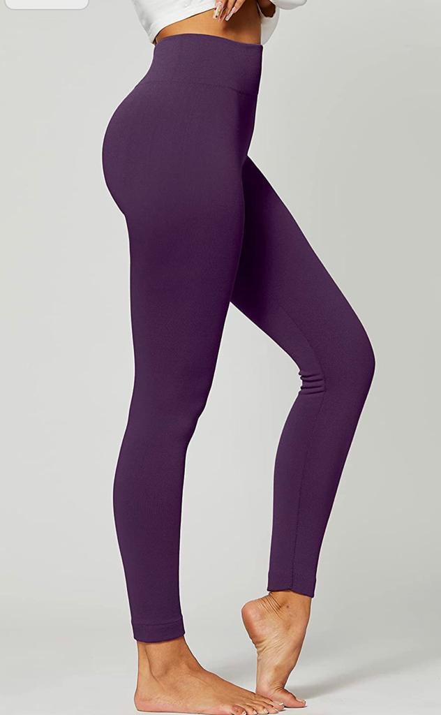 Warm High Rise Stretchy Fleece Leggings - ONE SIZE