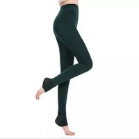 Thumbnail for Warm High Rise Stretchy Fleece Leggings - ONE SIZE