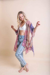 Thumbnail for Bohemian Burnout Velvet Kimono