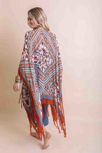 Thumbnail for Bohemian Diamond Tassel Kimono