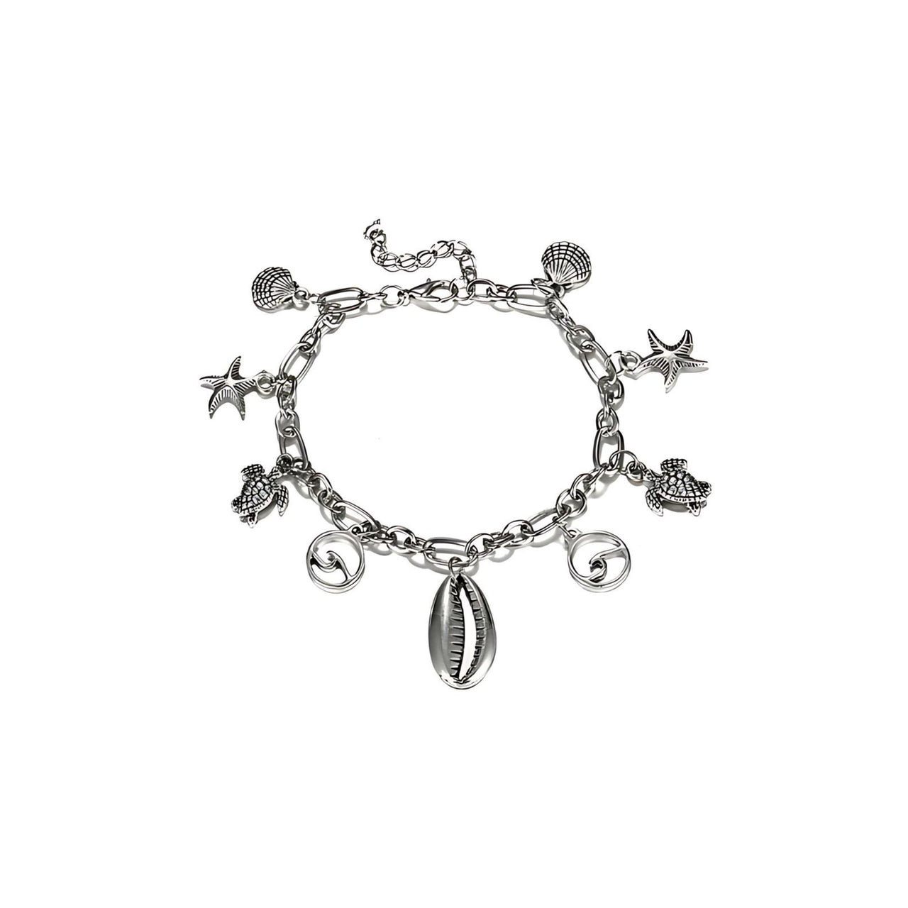 Charm Bracelet of the Sea 18K White Gold Plated Bracelet