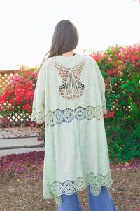 Thumbnail for Crochet Open Patch Kimono