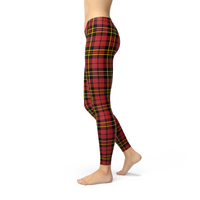 Thumbnail for Red Plaid Tartan Leggings