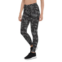 Thumbnail for Ultra Gray Black Camo High Rise Leggings