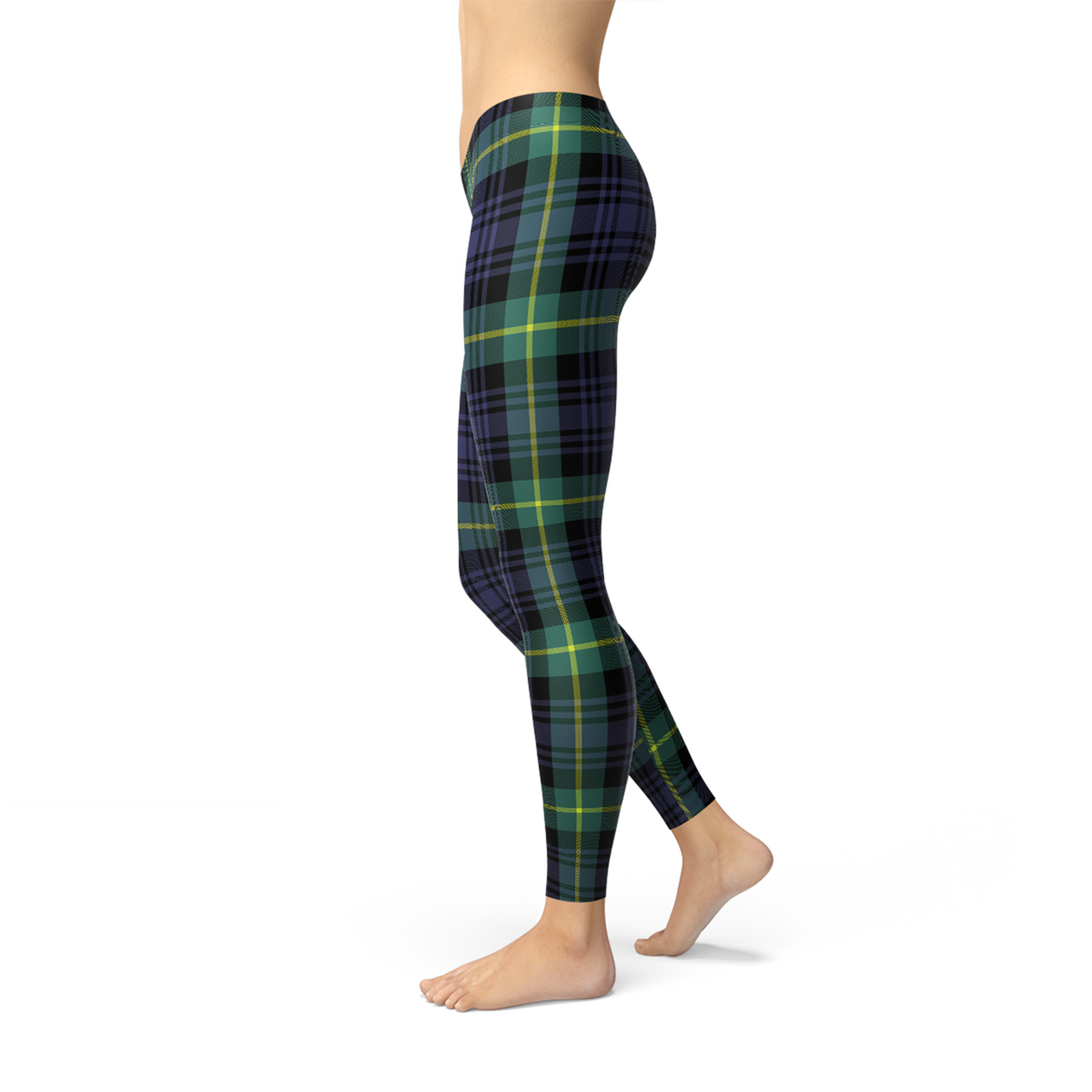 Irish Green Blue Tartan Leggings