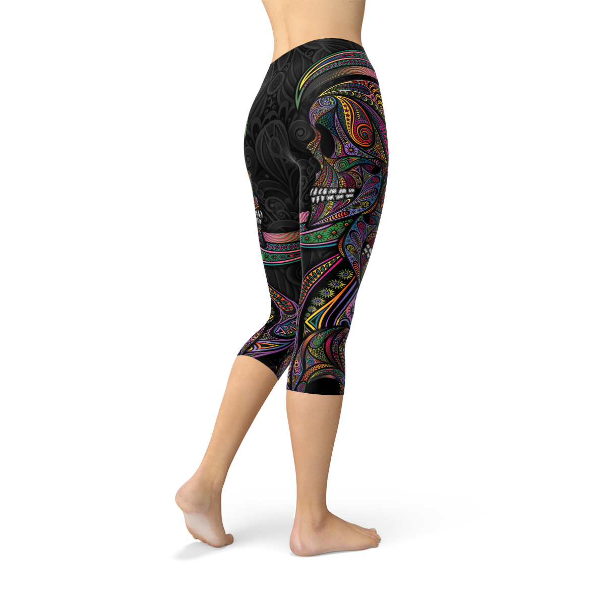 Sugar Skull Capri Leggings