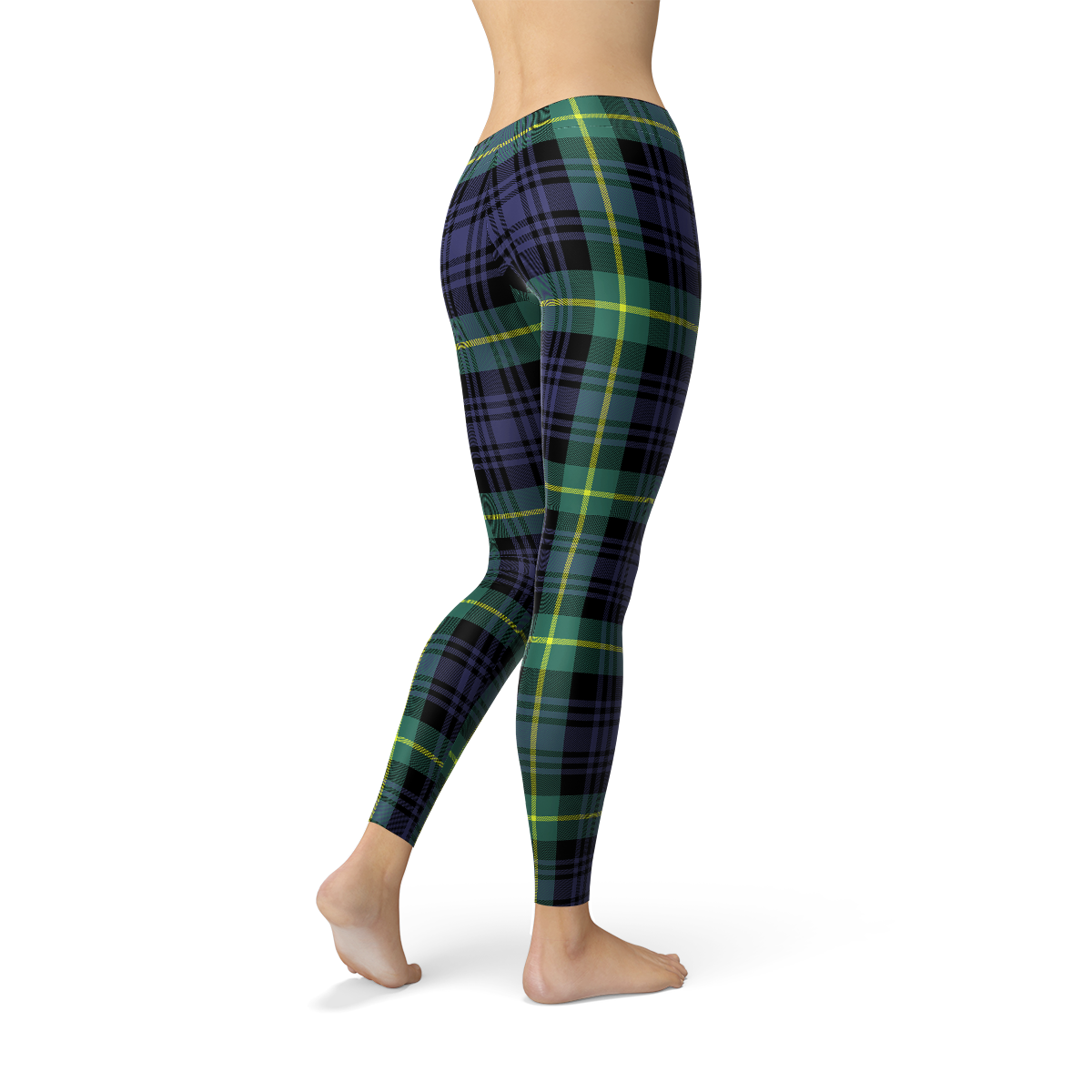 Irish Green Blue Tartan Leggings