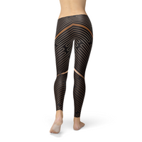 Thumbnail for Striped Lines Brown Leggings