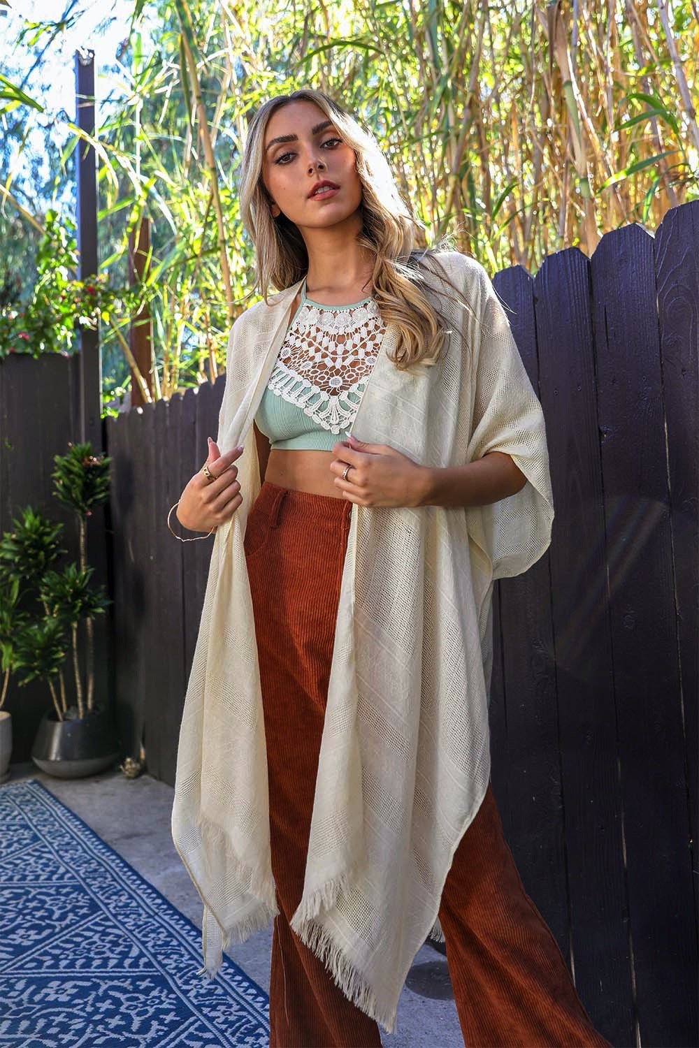 Diamond Embroidered Kimono