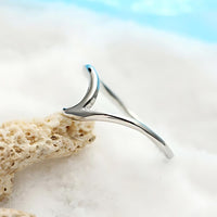 Thumbnail for Malibu Beach Curved Wave Abstract Ring in 14K White Gold Plating