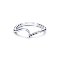 Thumbnail for Malibu Beach Curved Wave Abstract Ring in 14K White Gold Plating