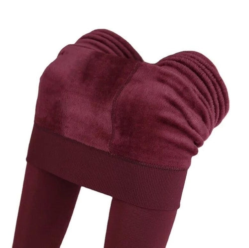 Warm High Rise Stretchy Fleece Leggings - ONE SIZE